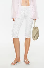 LIONESS Babydoll Lace Capri Pants
