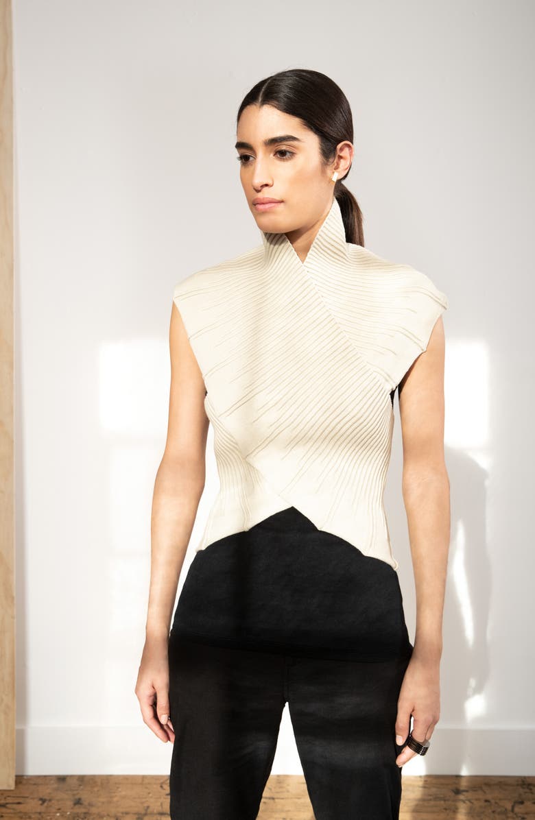 Marcella Colette Crop Back Zip Bolero, Alternate, color, White