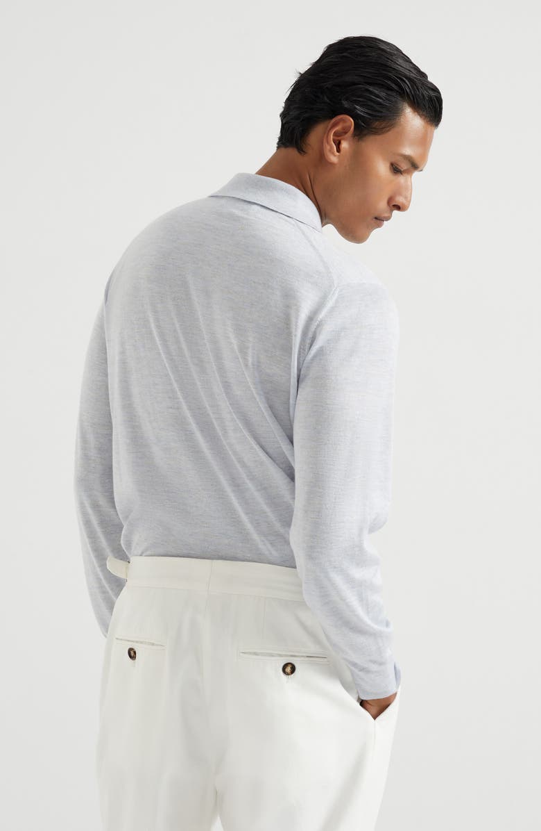 Brunello Cucinelli Lightweight knit Polo, Alternate, color, 