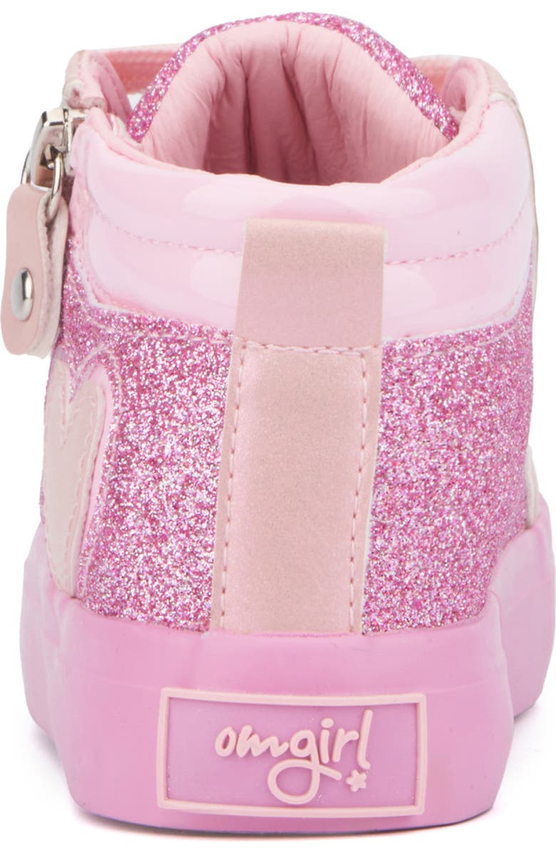 OLIVIA MILLER Kids' Glitter Heart Sneaker, Alternate, color, Pink