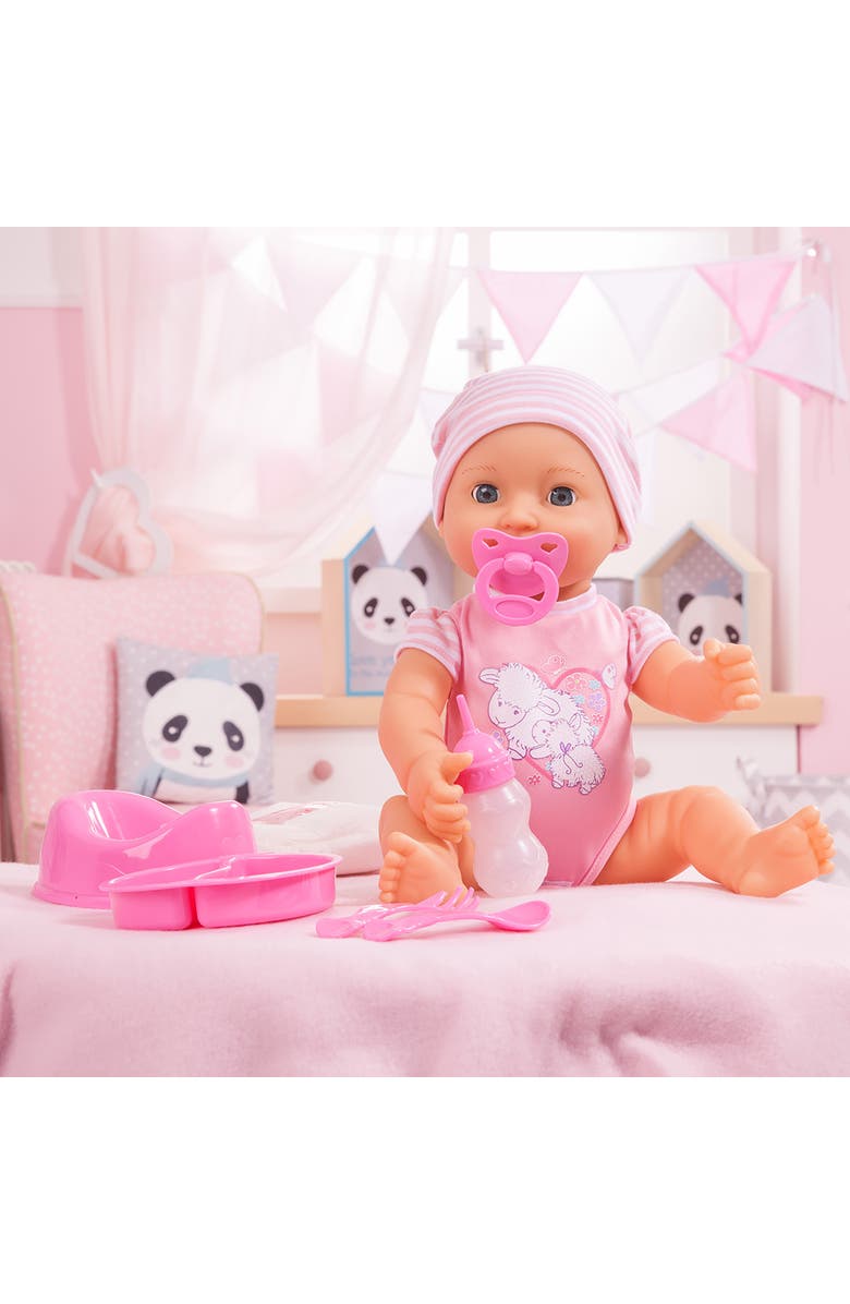 Bayer Design Piccolina Newborn Baby Doll 16 Inch Pink Sheep, Alternate, color, Multicolored