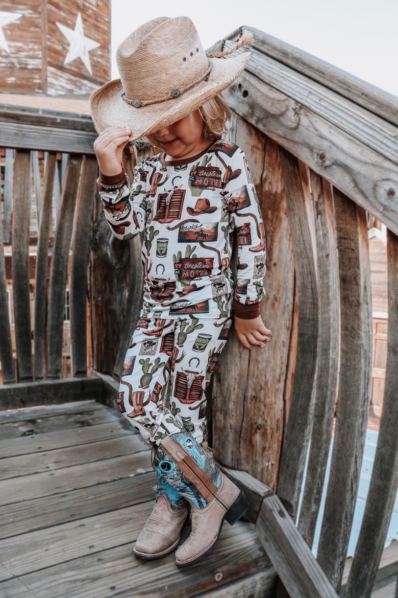 Outlaw 2 Piece Pajama Set, Alternate, color, Tan