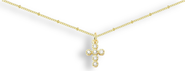 Emma Rae Round Cubic Zirconia Mini Cross Pendant Necklace