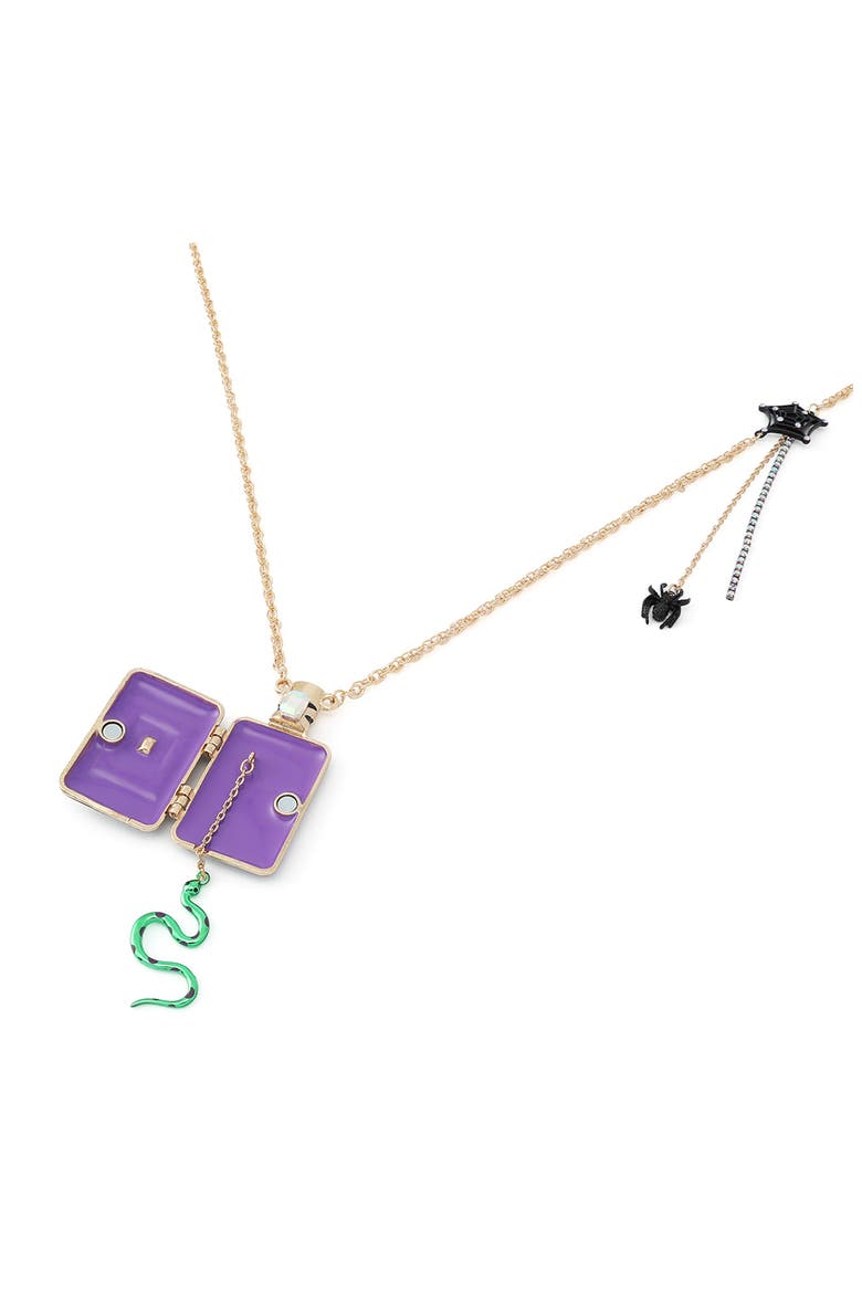 Poison Long Pendant Necklace, Alternate, color, BLACK
