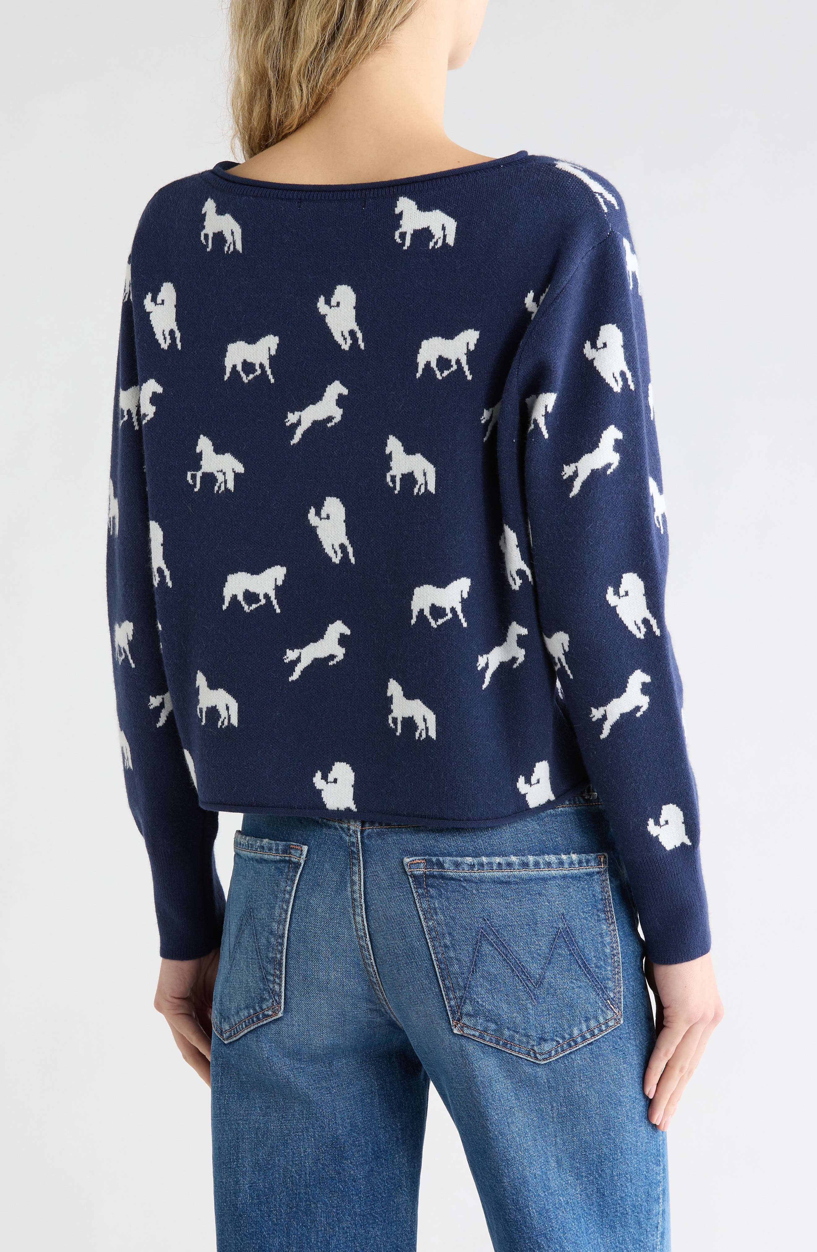 Horse Crop Pullover Sweater - image 2