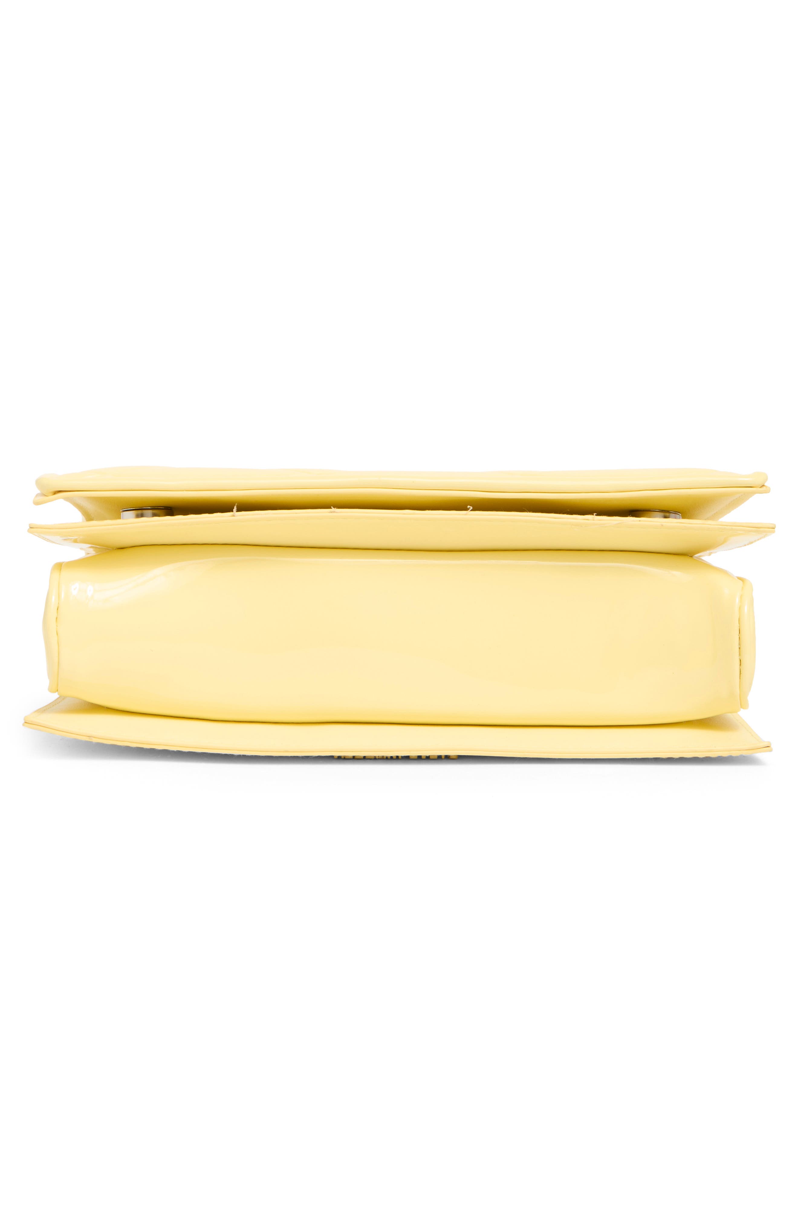 Steve Madden Brona Quilt Embossed Patent Shoulder Bag, Alternate, color, Panna Cotta