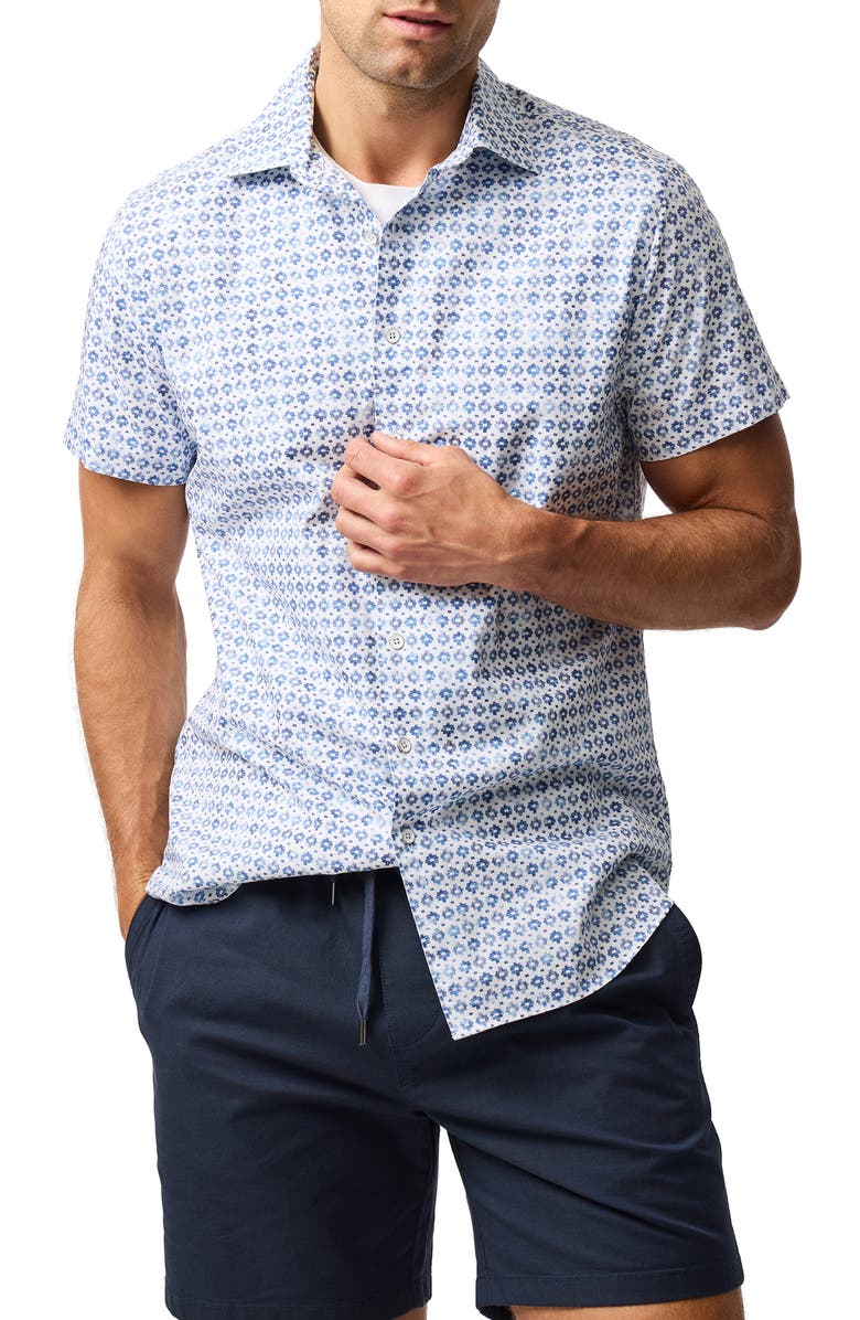 Rodd & Gunn Lomond Short Sleeve Button-Up Shirt, Main, color, Snow
