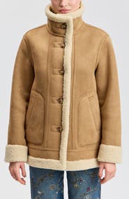 Avec Les Filles Reversible Faux Shearling Coat