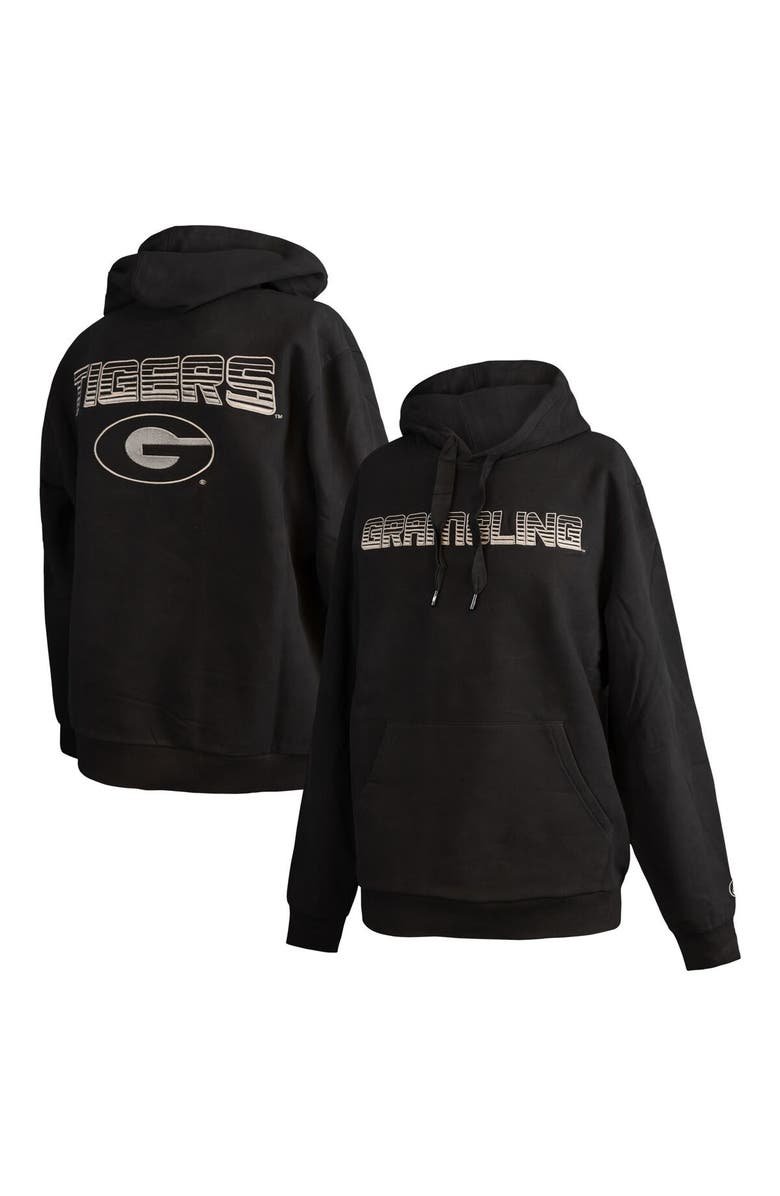 FISLL Men's FISLL Black Grambling Tigers Puff Print Sliced Pullover Hoodie, Main, color, Black