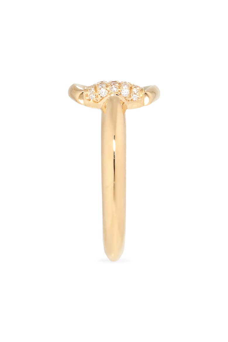 Horsebit Demi Pavé Diamond Open Ring, Alternate, color, GOLD