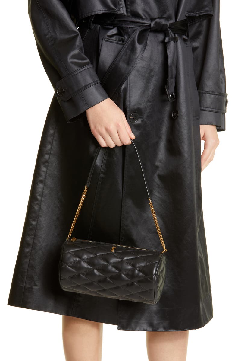 Saint Laurent Medium Sade Quilted Leather Tube Bag, Alternate, color,