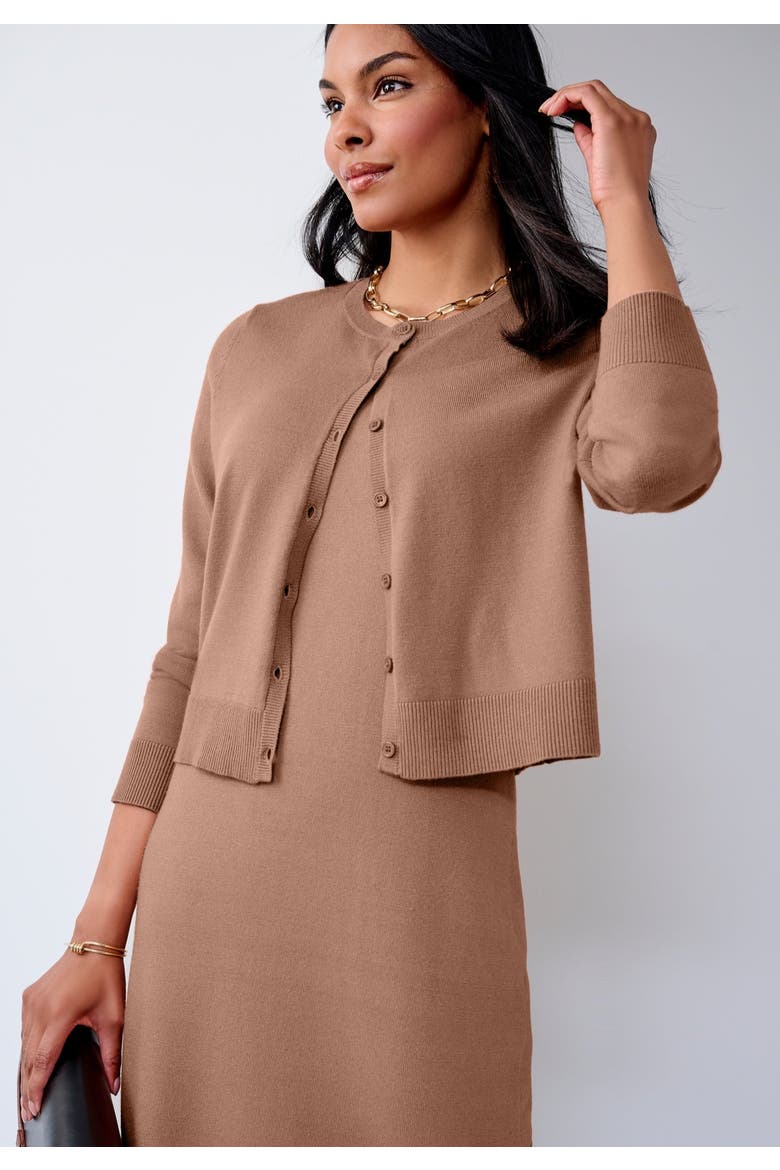 Two Piece Sweater Dress Set, Alternate, color, CREAMY MOCHA