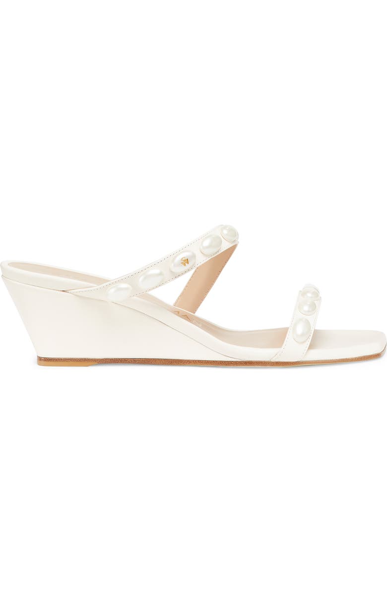 Stuart Weitzman Pearlita 50 Wedge Slide Sandal, Alternate, color, Seashell