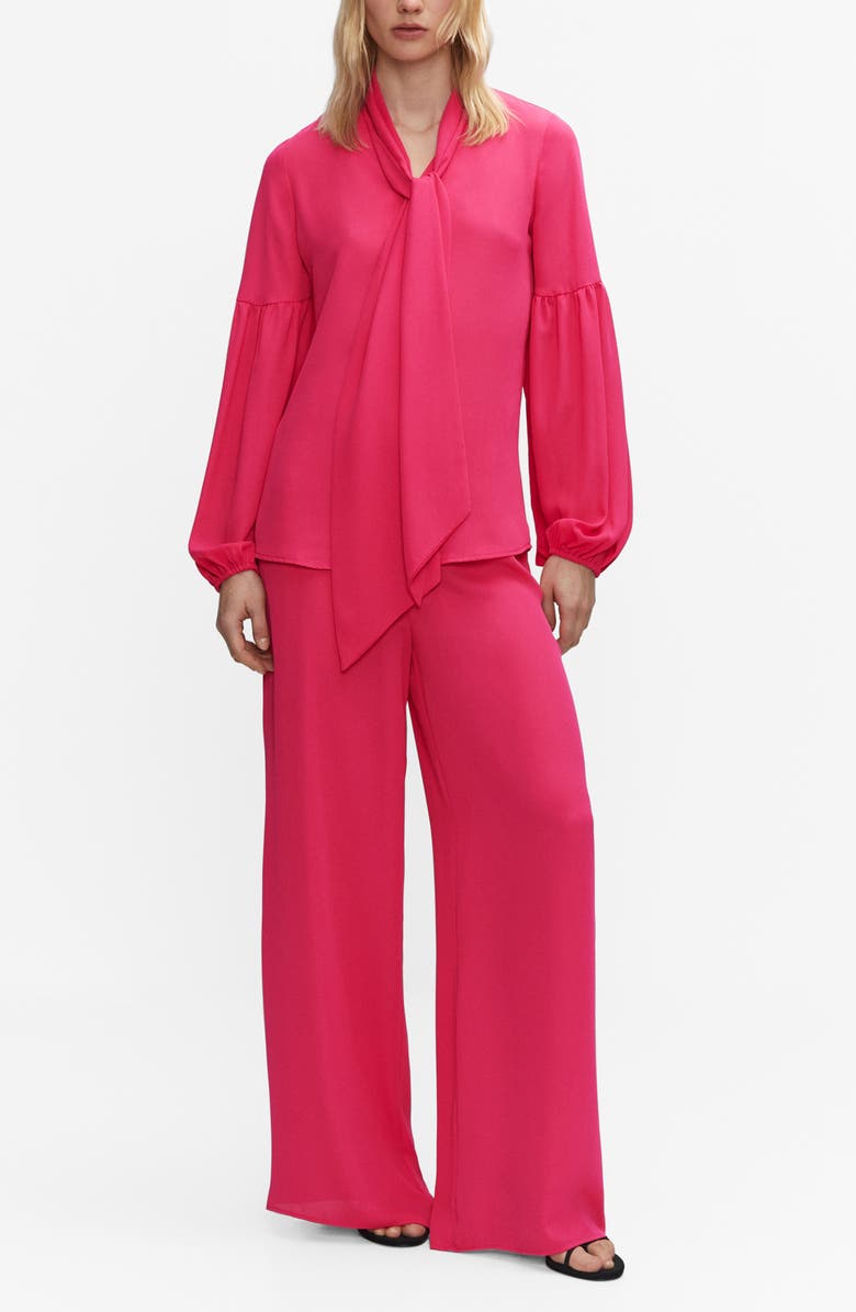 MANGO Pull-On Wide Leg Pants, Alternate, color, 