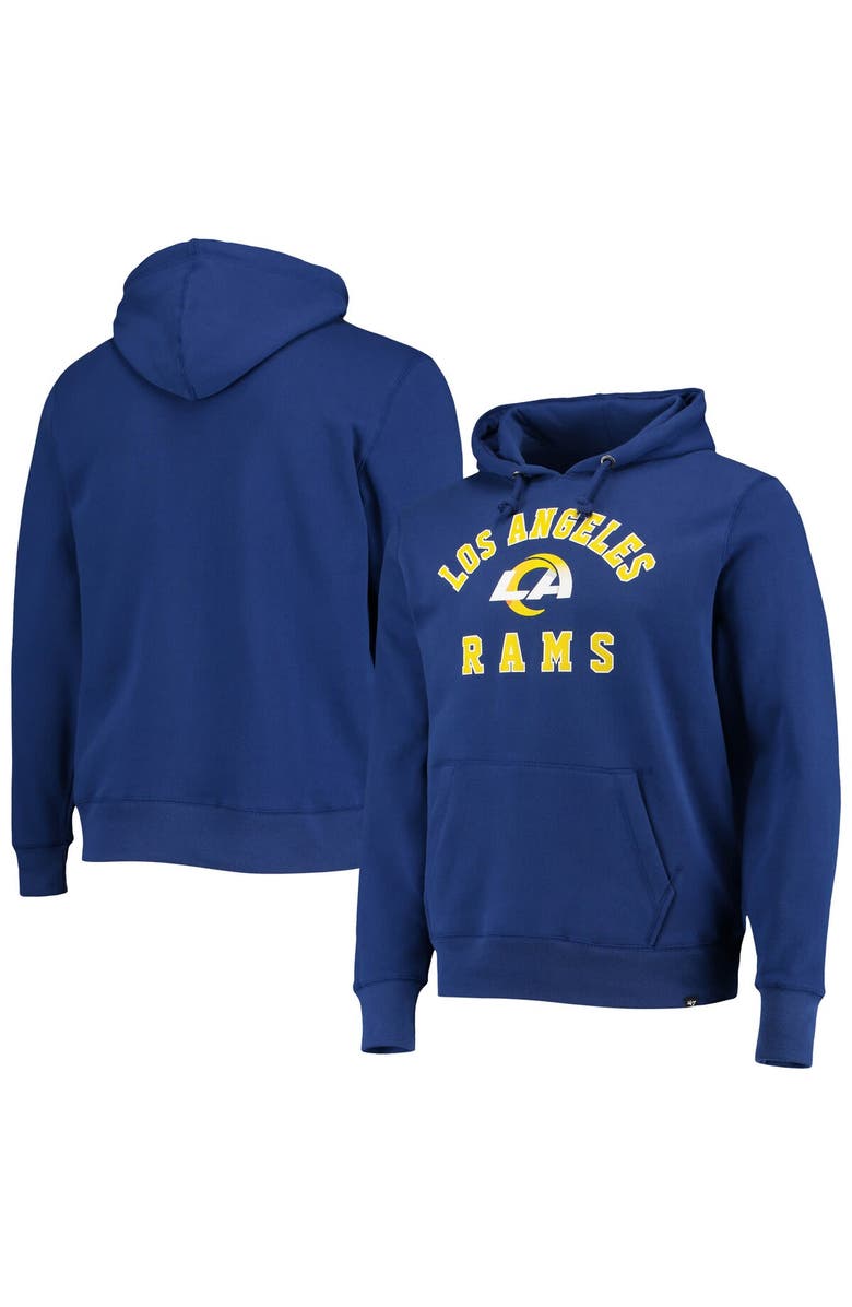 '47 Men's '47 Royal Los Angeles Rams Varsity Arch Pullover Hoodie, Main, color, Royal