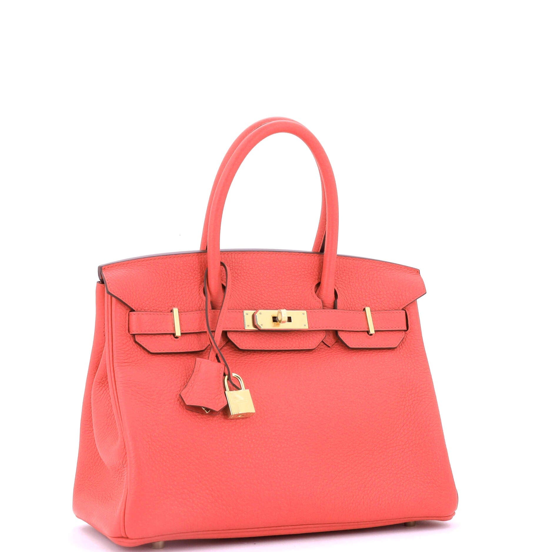 Pre-Owned Hermes Birkin Handbag Pink Clemence with Gold Hardware 30, Alternate, color, Rose Jaipur