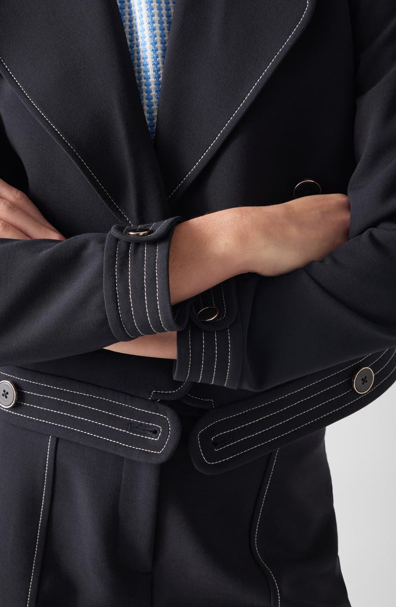 LK Bennett Eugine Crop Jacket, Alternate, color, Navy