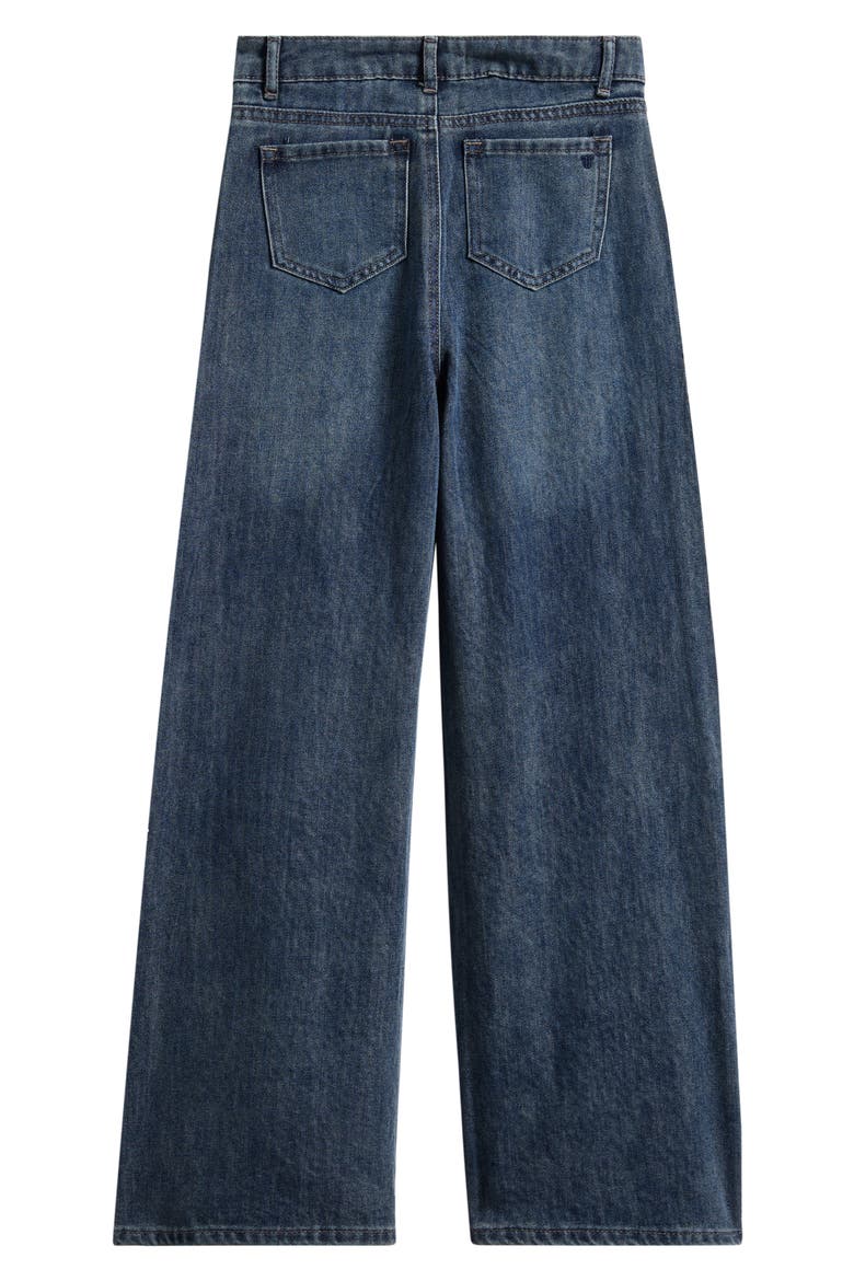 Kids' Raindrop Wide Leg Jeans, Alternate, color, MID INDIGO