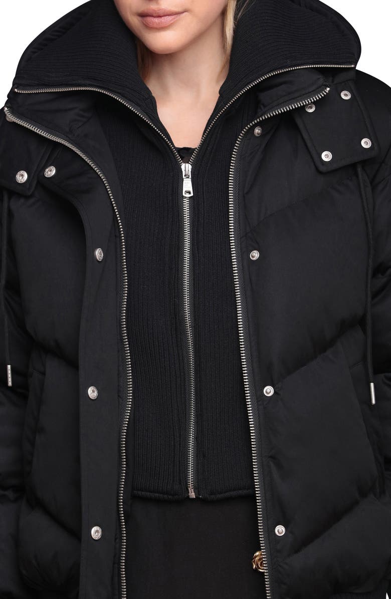 Avec Les Filles Hooded Puffer Jacket, Alternate, color, Black