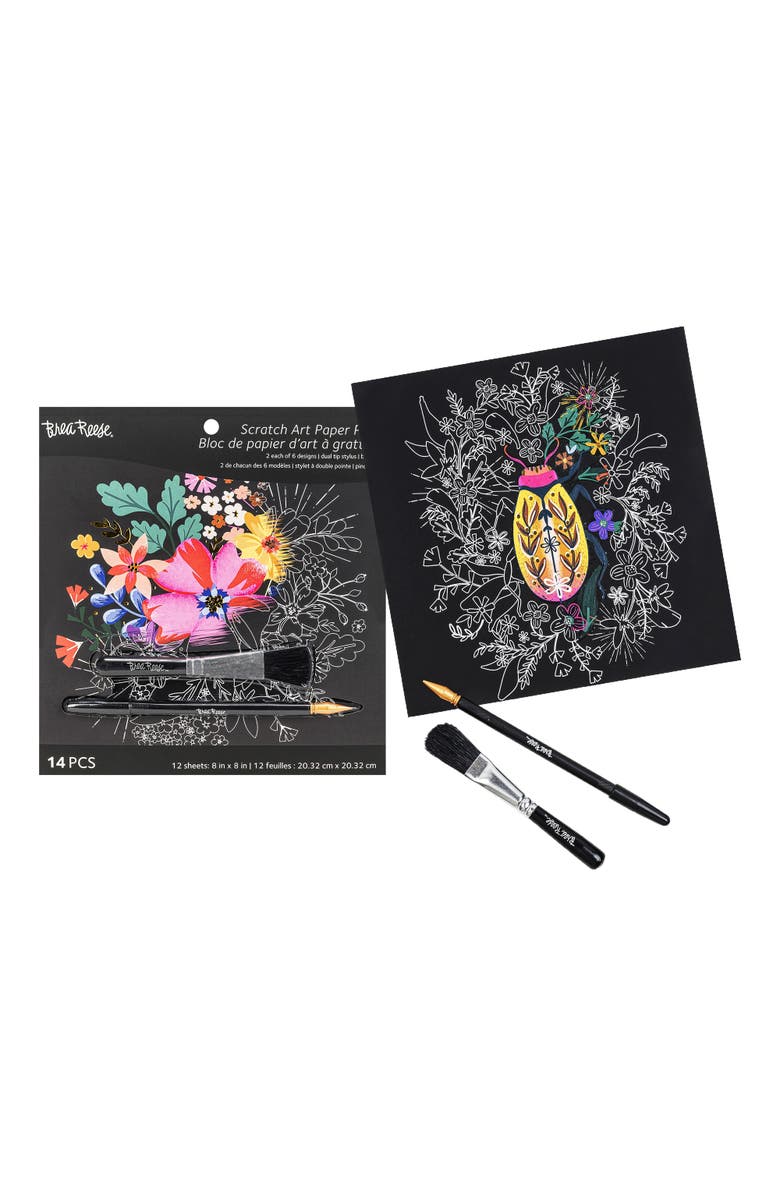 Brea Reese Mystical Scratch Art Paper Pad 12 Designs, Alternate, color, Multicolored