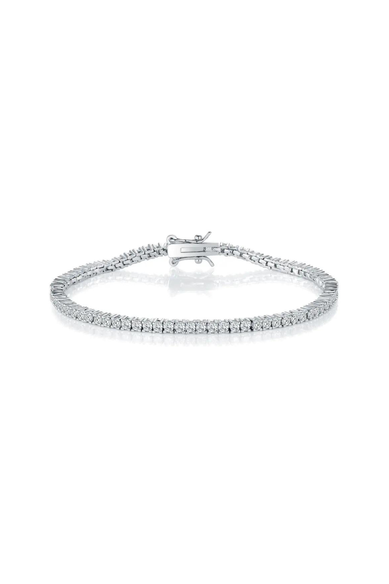 Sterling Silver 2mm Fine Tennis Bracelet, Main, color, Silver