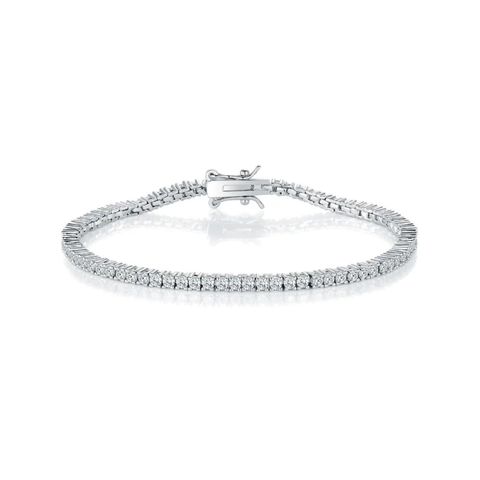Sterling Silver 2mm Fine Tennis Bracelet