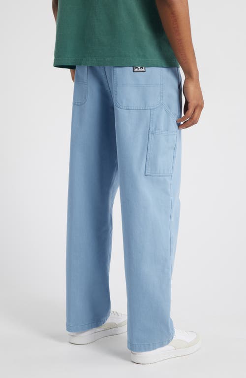 Obey Big Timer Carpenter Pants In Anthracite Faded Wash