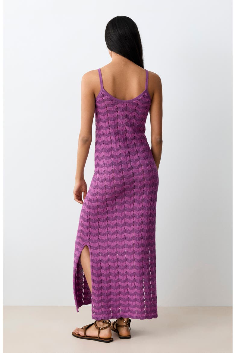 Openwork Diamond Knit Dress, Alternate, color, PURPLE