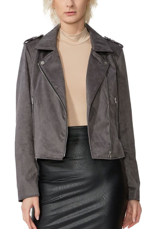 Willa Faux Suede Moto Jacket