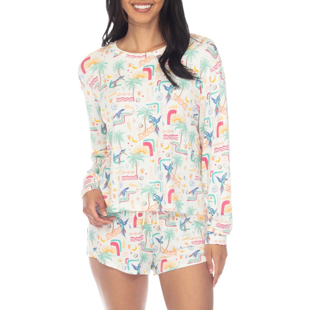 Honeydew Play It Cool Short Pajamas In White Tropical Mix