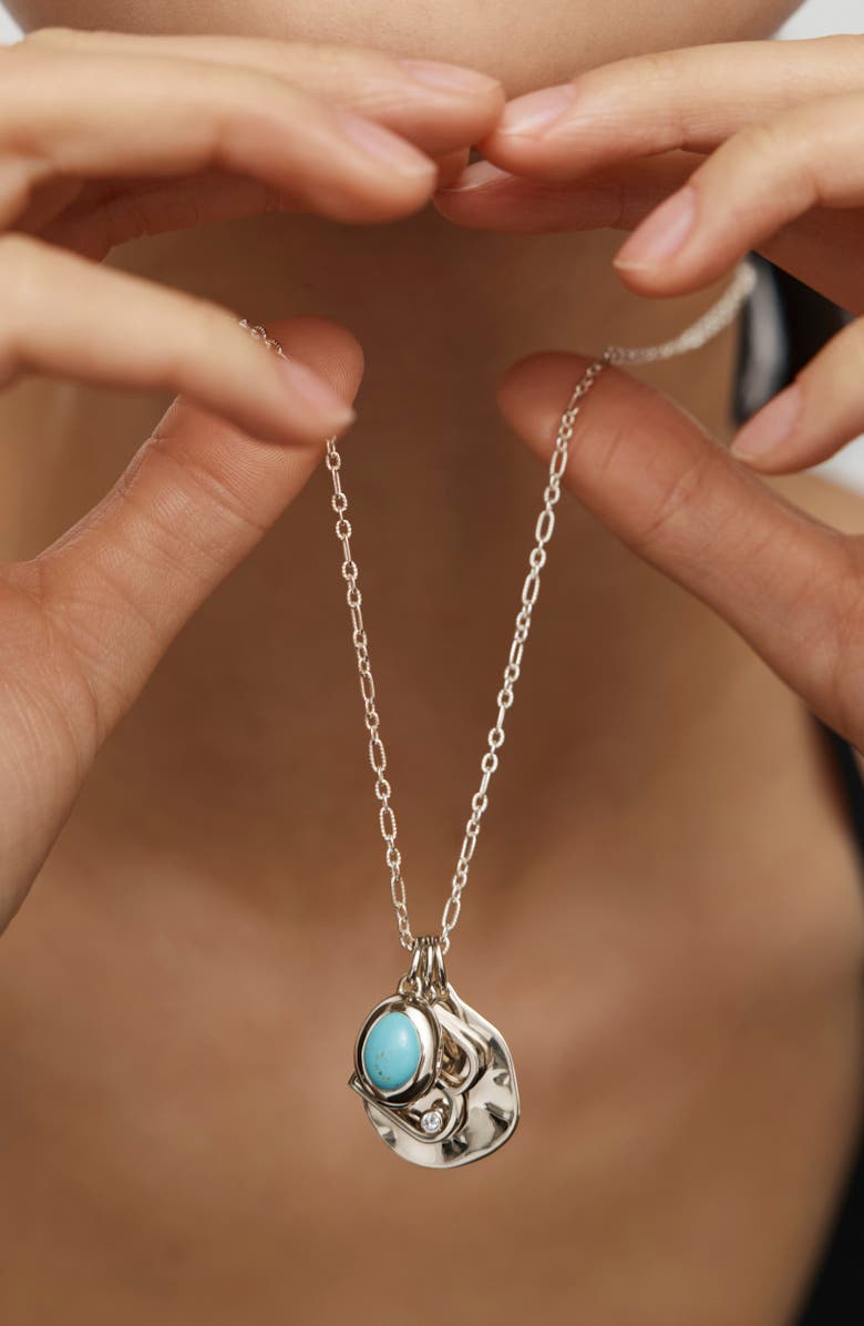 Monica Vinader Lab Grown Diamond Initial Pendant, Alternate, color, Sterling Silver B