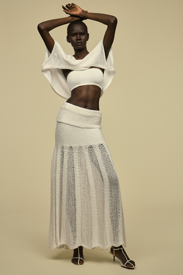Kiernan Knit Skirt, Alternate, color, White