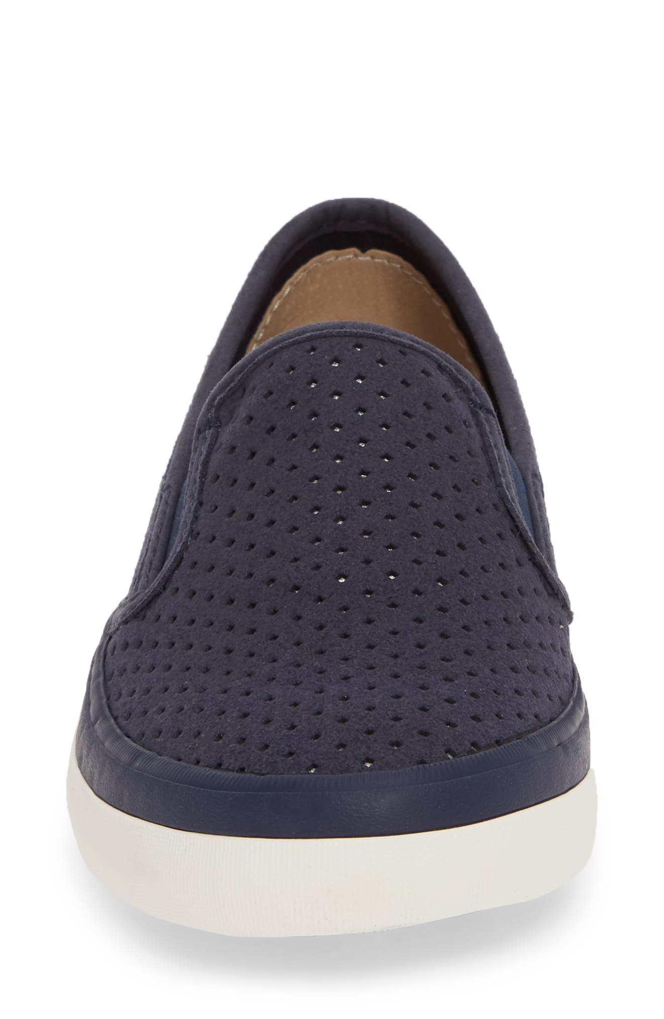 Sperry Seaside Perforated Varsity Slip-On Sneaker, Alternate, color, NAVY SUEDE