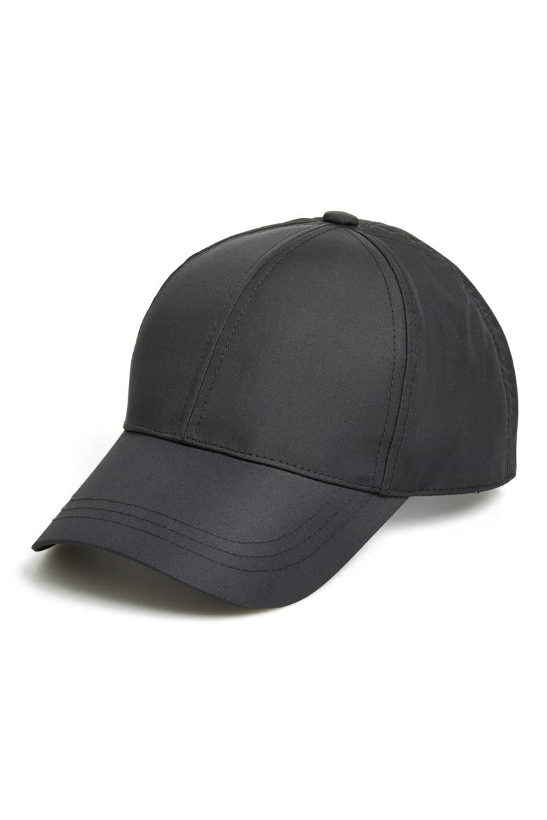Nylon Baseball Cap, Main, color, BLACK