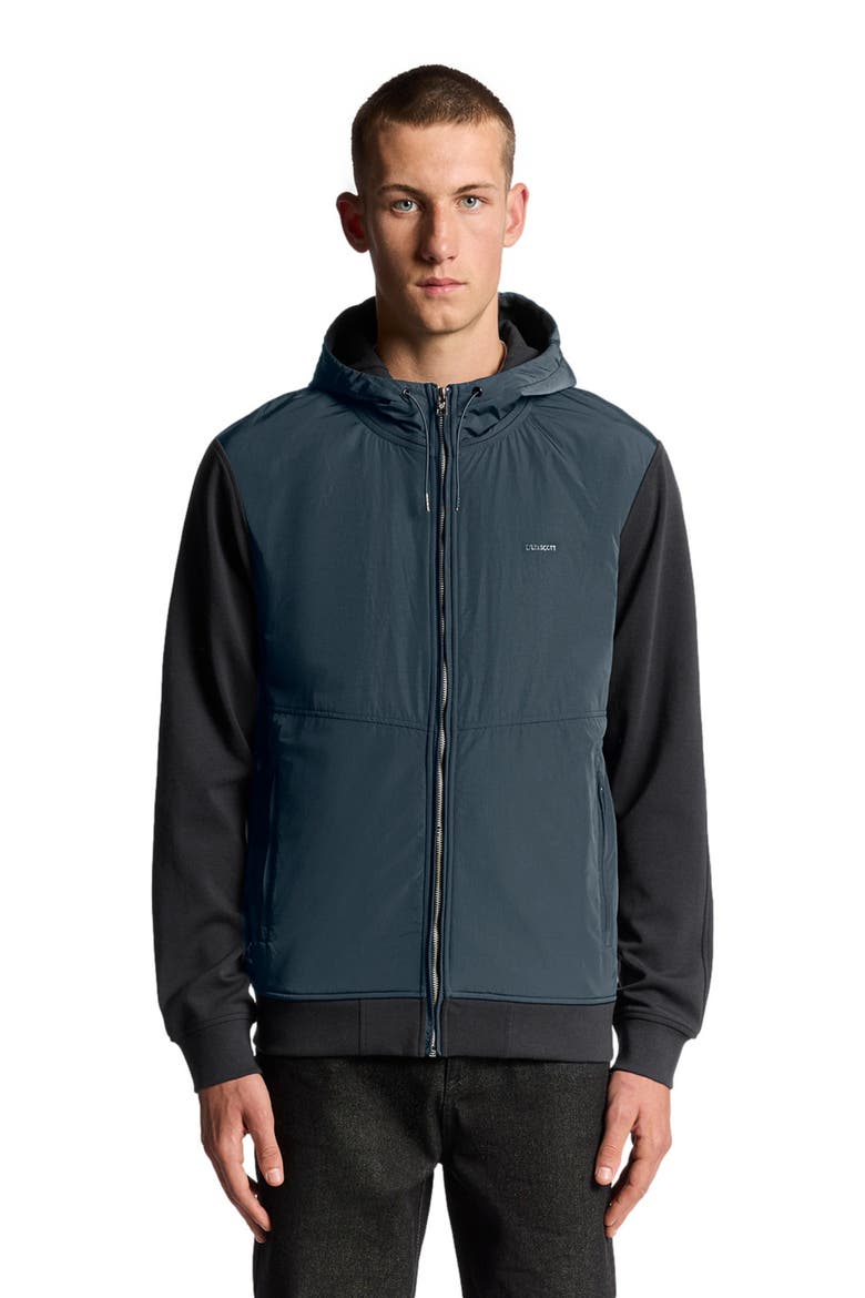 Half Raglan Hybrid Hoodie, Alternate, color, Dark Navy