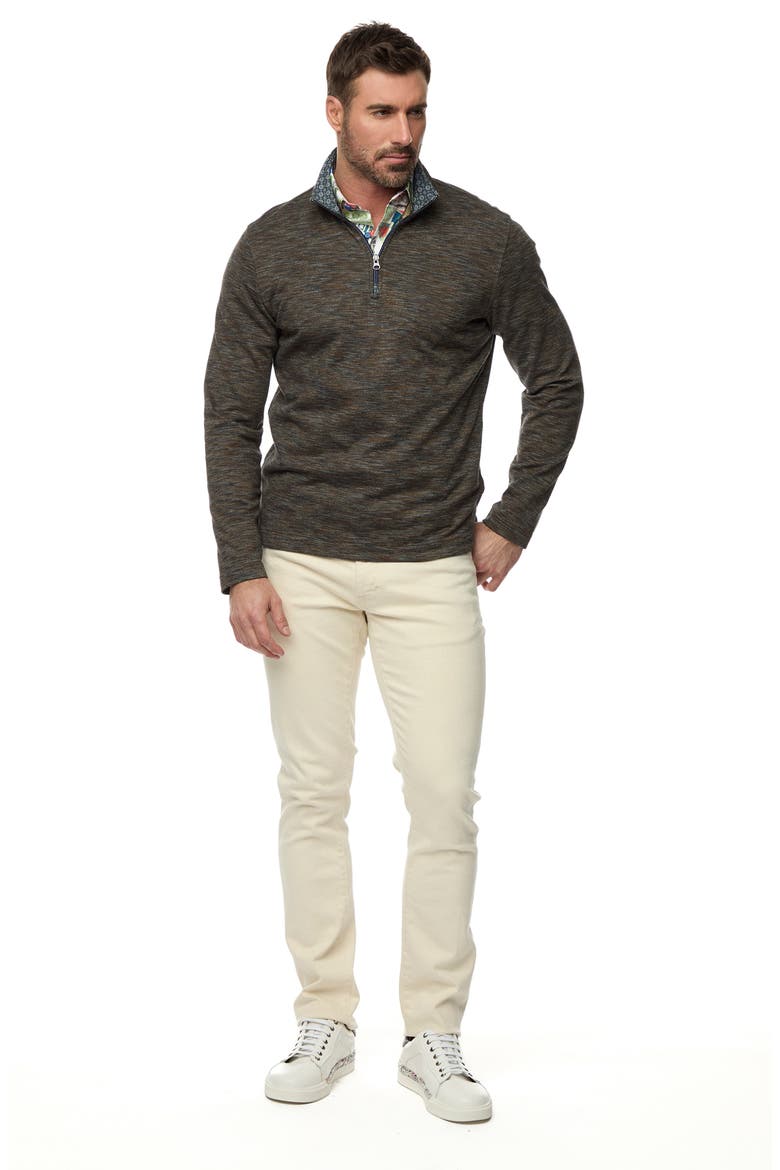 Remo Space Dye Quarter Zip Pullover, Alternate, color, BLACK