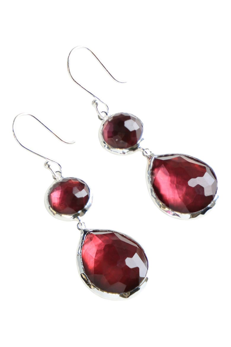 'Wonderland - Rainbow' Drop Earrings, Main, color, ROCK CRYSTAL BLACK SHELL