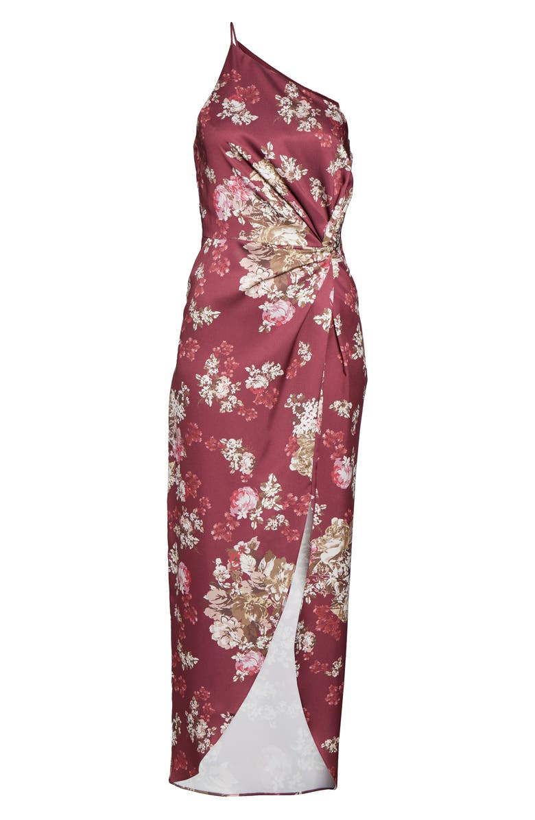 WAYF The Lainey Floral One-Shoulder Twist Gown, Alternate, color,