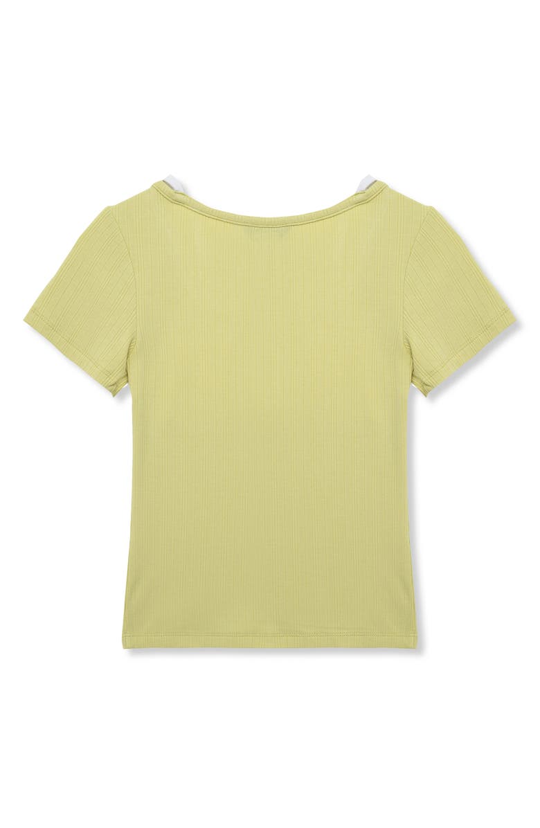 Truce Kids' Layered Rib Knit Top, Alternate, color, Light Green