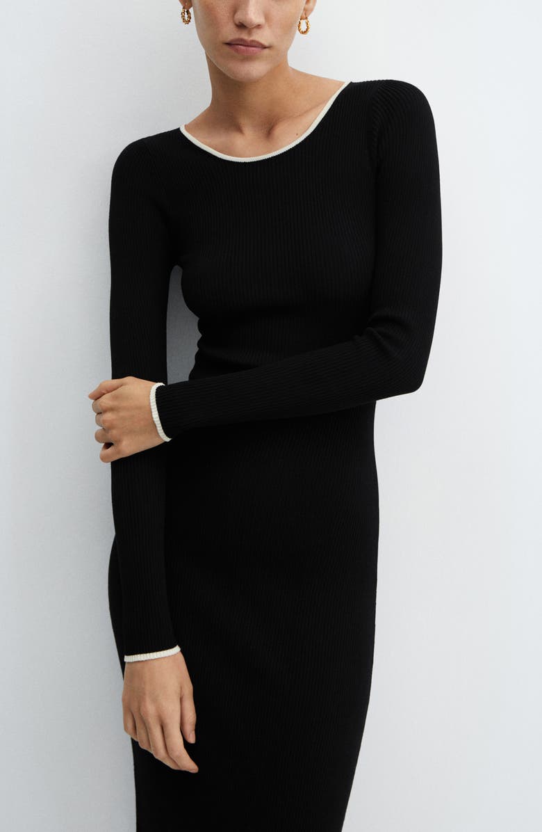 MANGO Shadowin Long Sleeve Maxi Sweater Dress, Alternate, color,