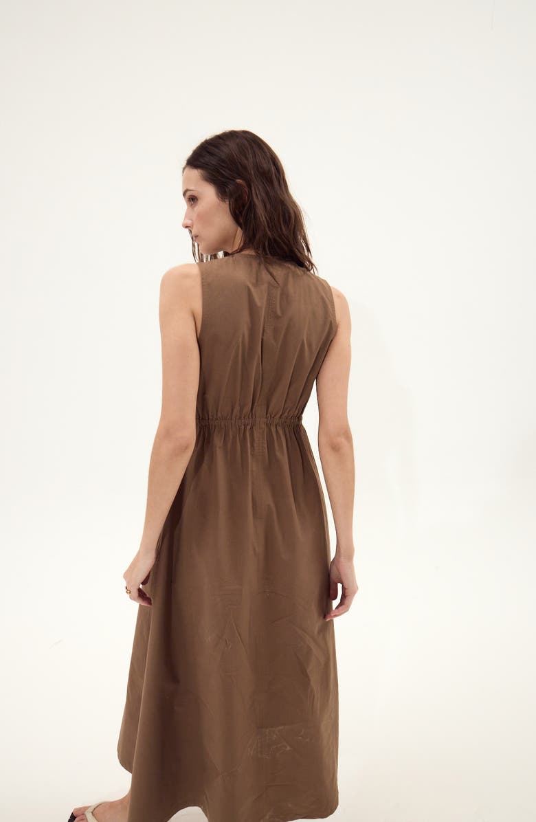 DELUC Rubbens Front Zip Sleeveless Maxi Dress, Alternate, color, Chocolate