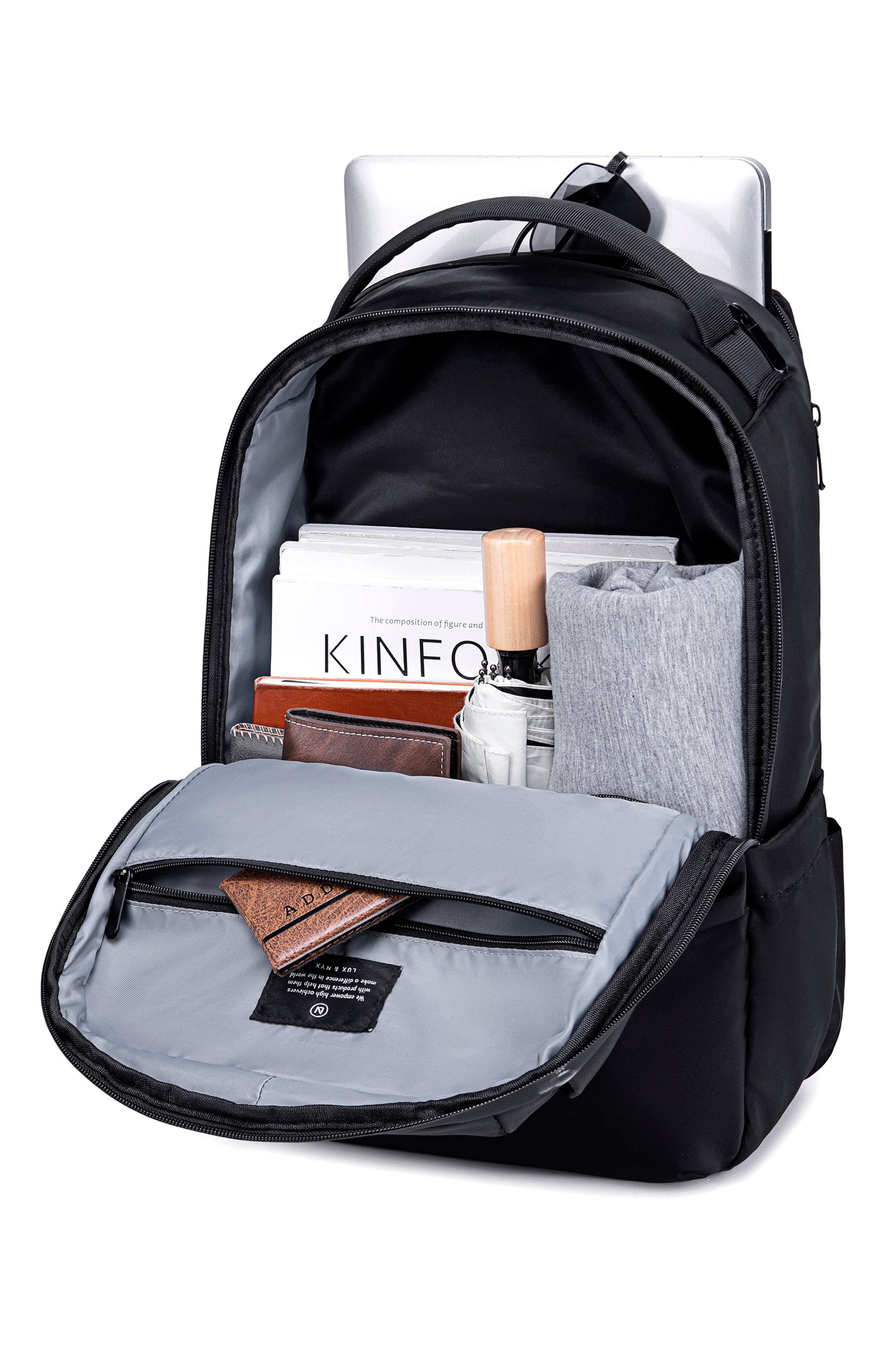 Lux and Nyx Origami 16-inch Laptop Backpack For Women, Alternate, color, Black