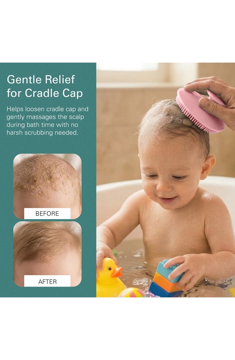 Sperric Wooden Baby Hair Brush with Soft Bristle and Comb Set, Alternate, color, Pink