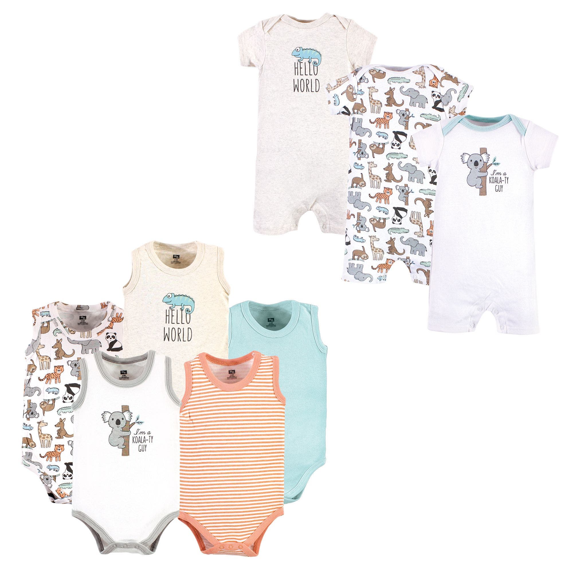 Hudson Baby 8pc Bodysuits And Rompers In Neutral