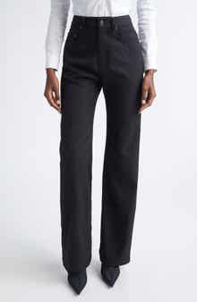Straight Fit Stretch Wool Twill Tailored Pants
