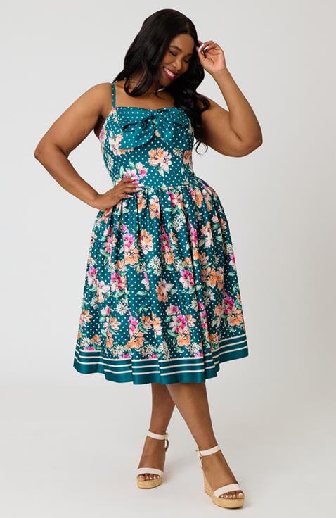 Plus Size 1950s Two Tier Sweetheart Dress