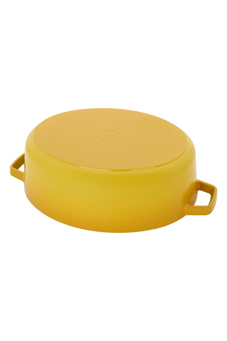 6.25-Quart Enameled Cast Iron Shallow Oval Dutch Oven, Alternate, color, CITRON