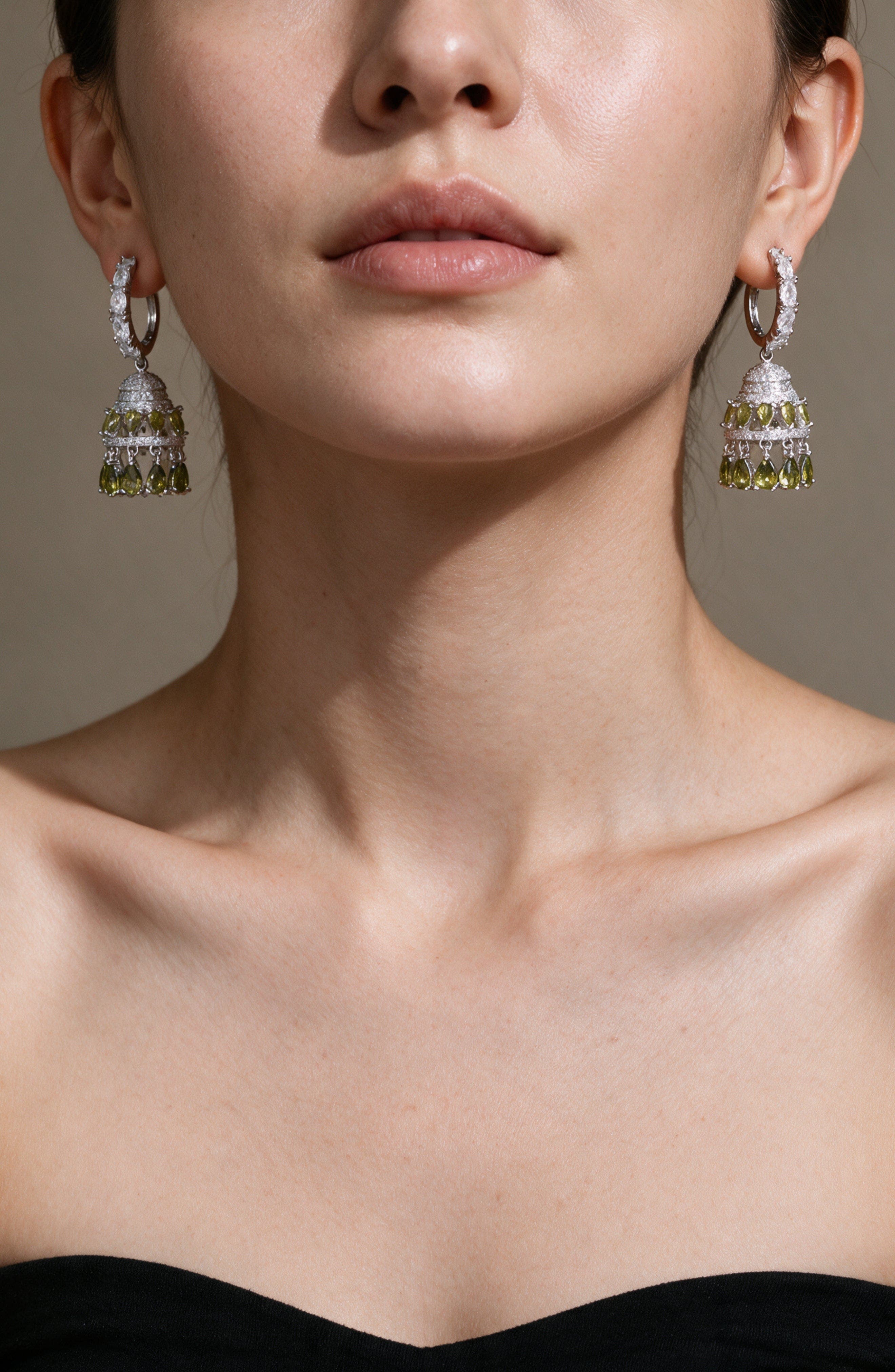 Modenaire Tiered Bell Shape Statement Dangle Hoop Earrings (Women ...