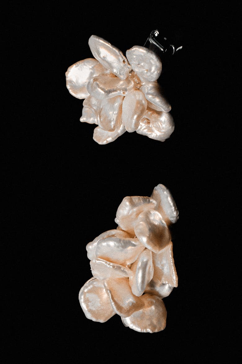 Mismatched Clustered Pearl Earrings, Alternate, color, SILVER