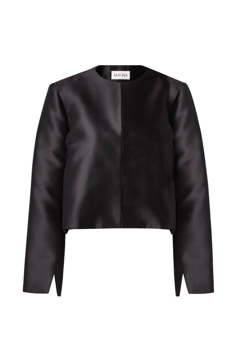 Ruthie Cropped Long Sleeve Blouse, Alternate, color, Black